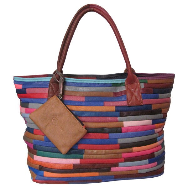 Amerileather Rozaly Multicolor Leather Handbag On Amerileather X27 Rozaly Multicolor Leather Handbag