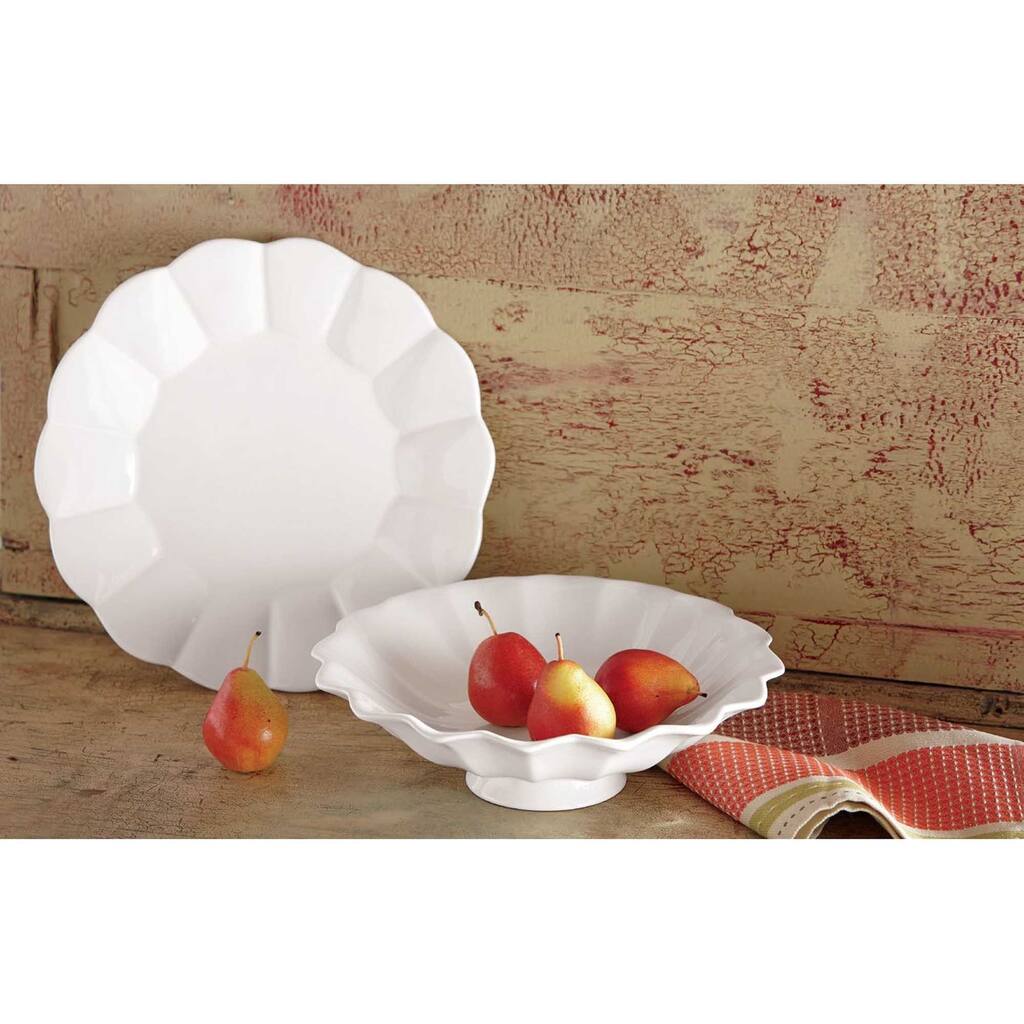 TAG Small Flea Market Fluted Bowl, White Set of 6