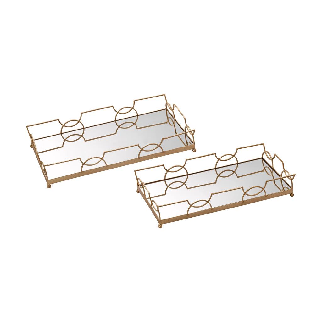 Sterling Bow Tie Mirrored Trays