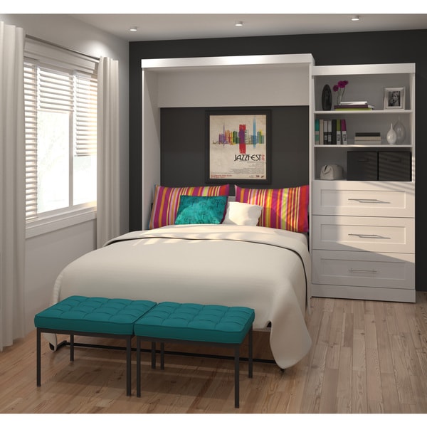 Pur by Bestar 101" Queen Wall bed kit with three drawers