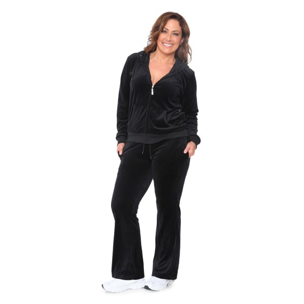 white mark velour tracksuit plus size