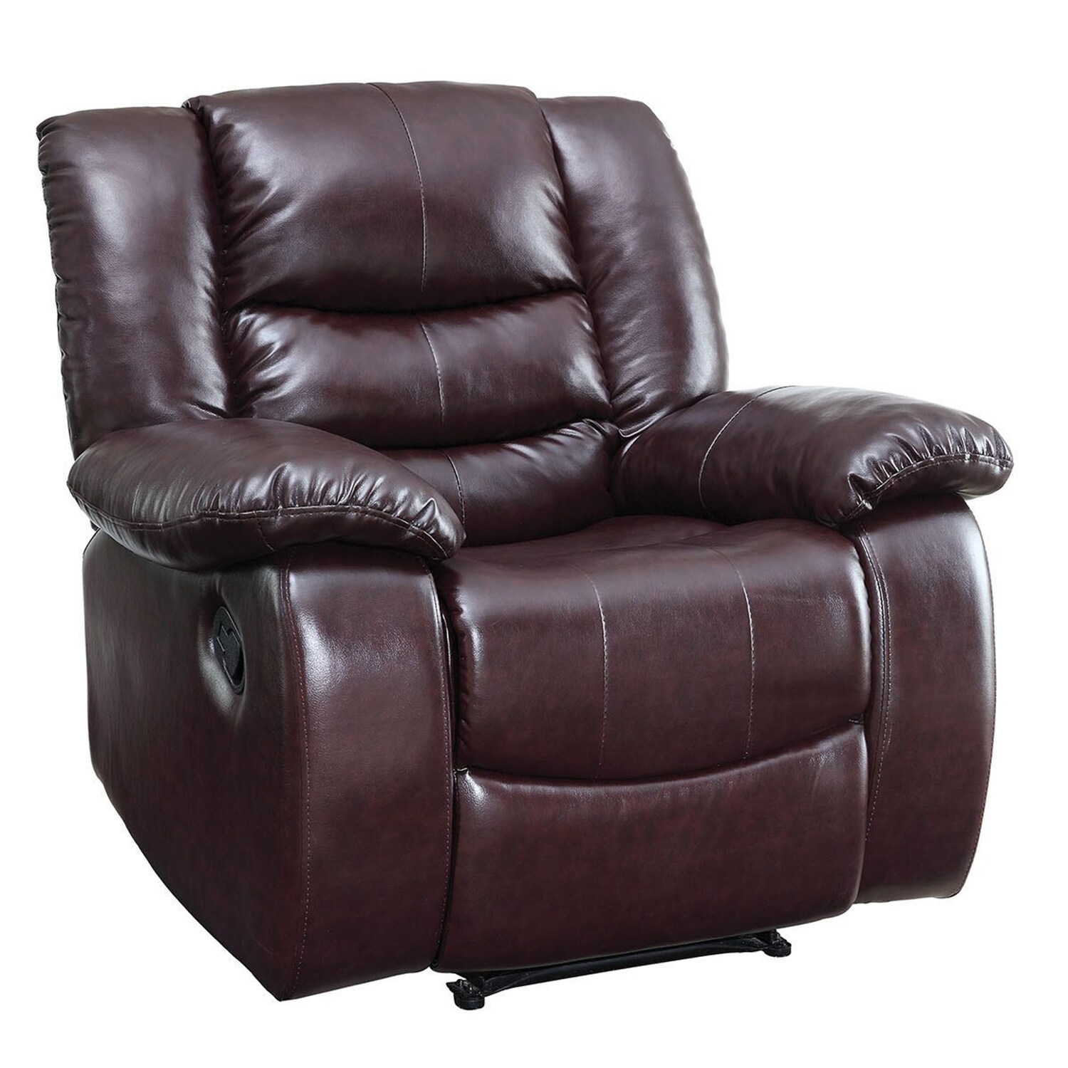 Shop Furniture Of America Hopp Transitional Faux Leather Plush Recliner On Sale Overstock 10737234 Black
