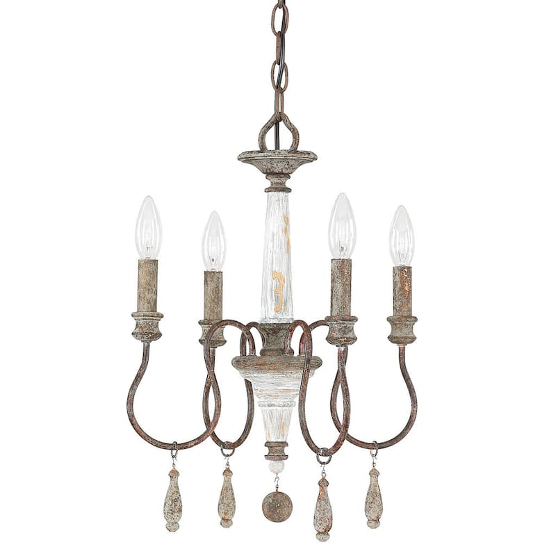 Zoe 4-light French Antique Mini Chandelier