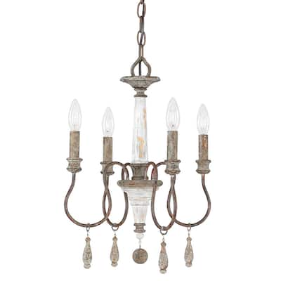 Zoe 4-light French Antique Mini Chandelier