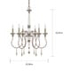 preview thumbnail 3 of 1, Zoe 6-light Hand-painted Shabby Chic French Antique Chandelier