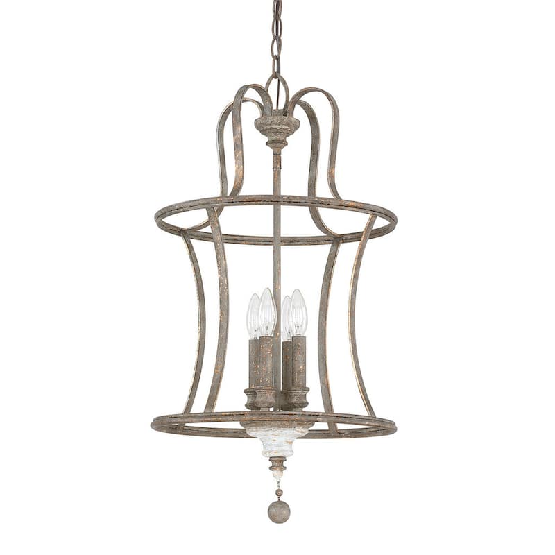 Zoe 4-light French Antique Dual Mount Pendant