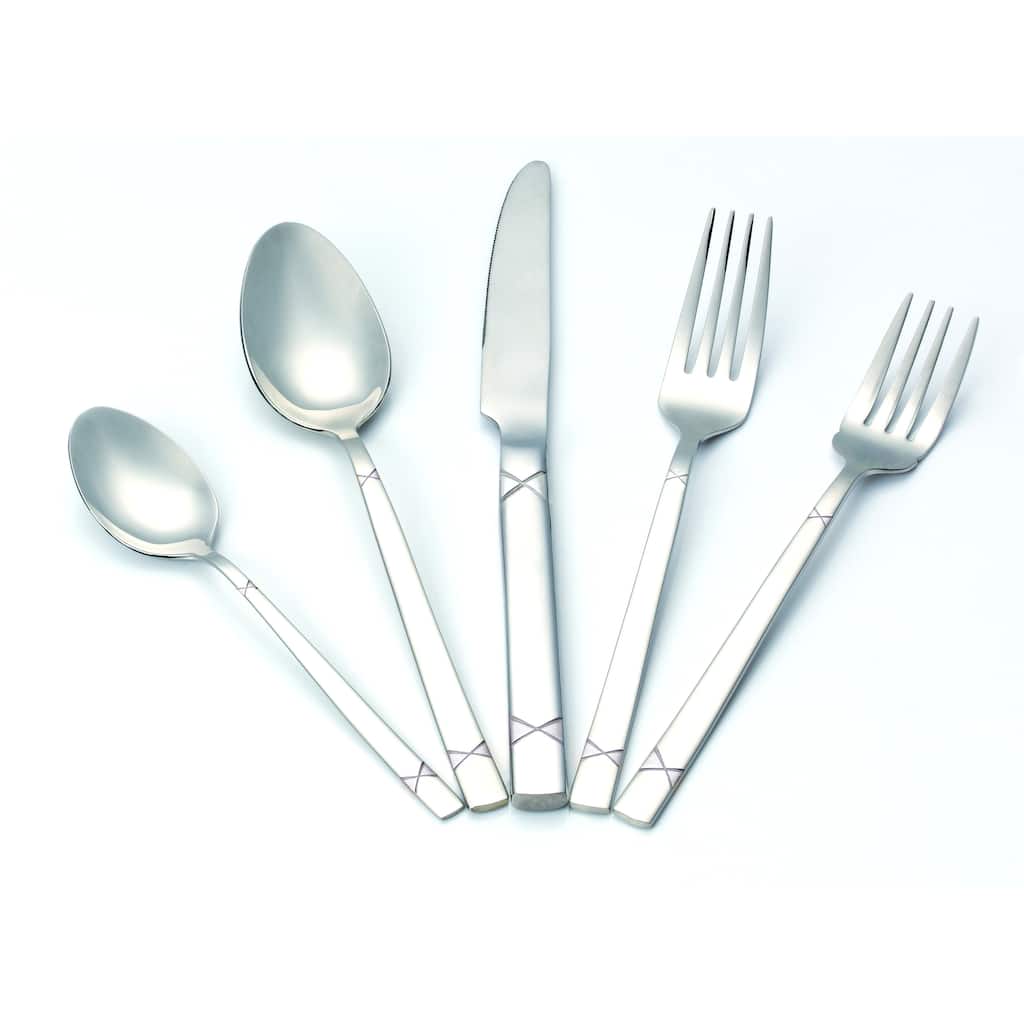 20 Piece 18/10 Flatware set, Service for 4 mirror finish-Roma Style