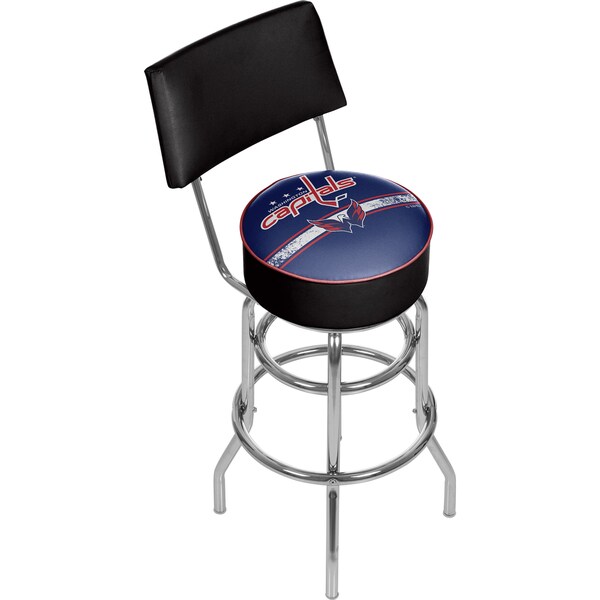 NHL Swivel Bar Stool with Back - Washington Capitals