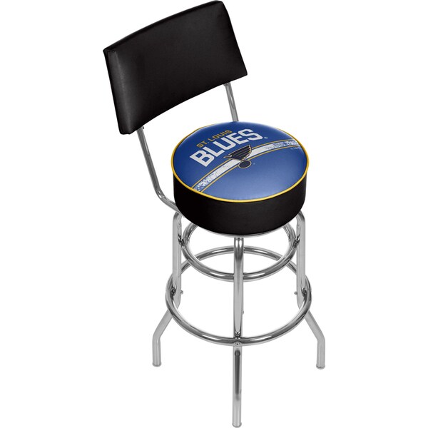 NHL Swivel Bar Stool with Back - St. Louis Blues