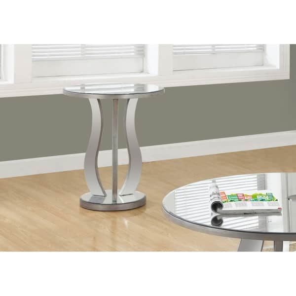 20 Inch Brushed Silver Mirror End Table Free Shipping 20 Inch Brushed Silver Mirror End Table Free Shipping