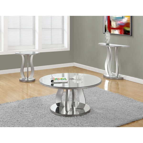 20 Inch Brushed Silver Mirror End Table Free Shipping Today 20 Inch Brushed Silver Mirror End Table