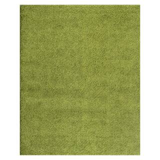 slide 1 of 1, Porch & Den Marigny Kerlerec Solid Green Indoor Shag Area Rug (8' x 10')
