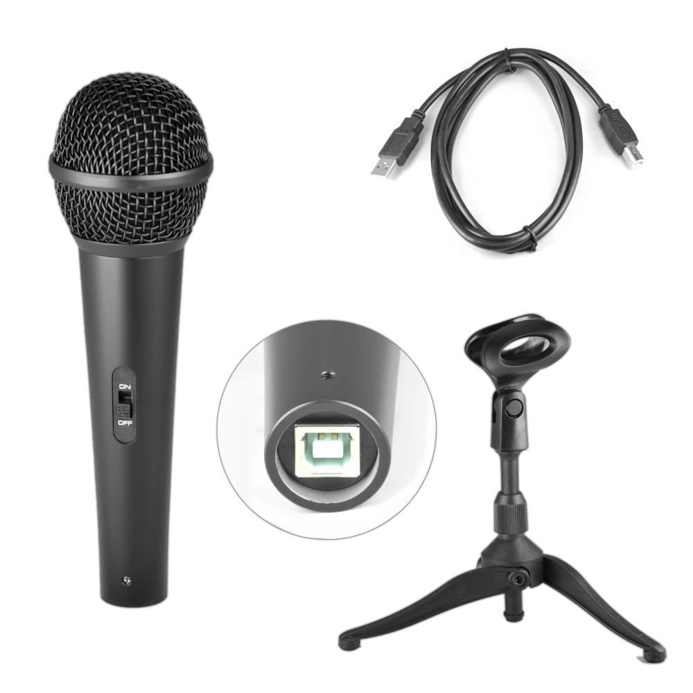 Pyle PDMICUSB6 Dynamic USB Microphone, Studio & Recording Black Modern