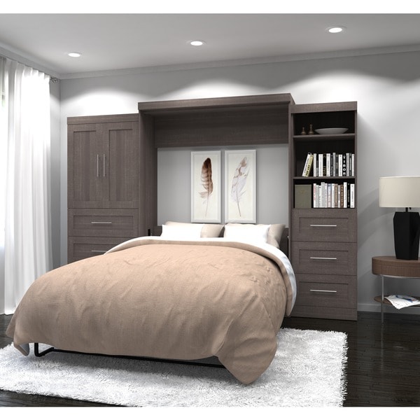Pur by Bestar 126" Queen Wall bed kit with six drawers & two-door set