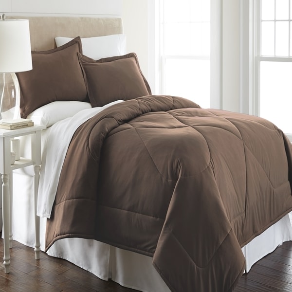 Micro Flannel Solid Color 3-piece Comforter Set
