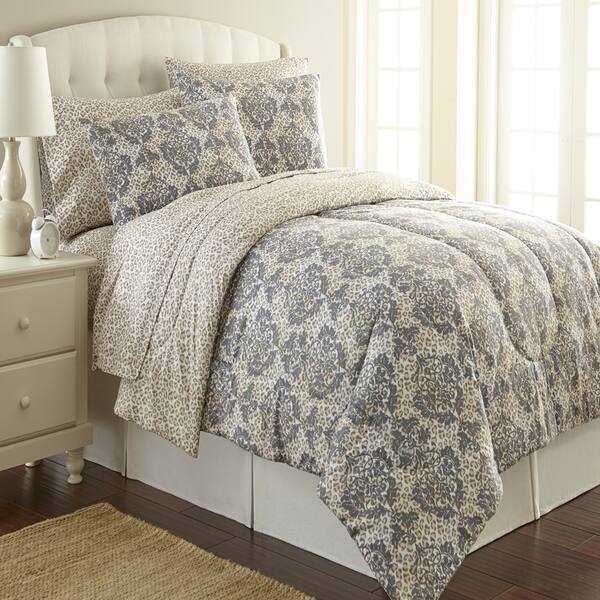 Shop Shavel Micro Flannel Leopard Damask Printed Comforter Mini