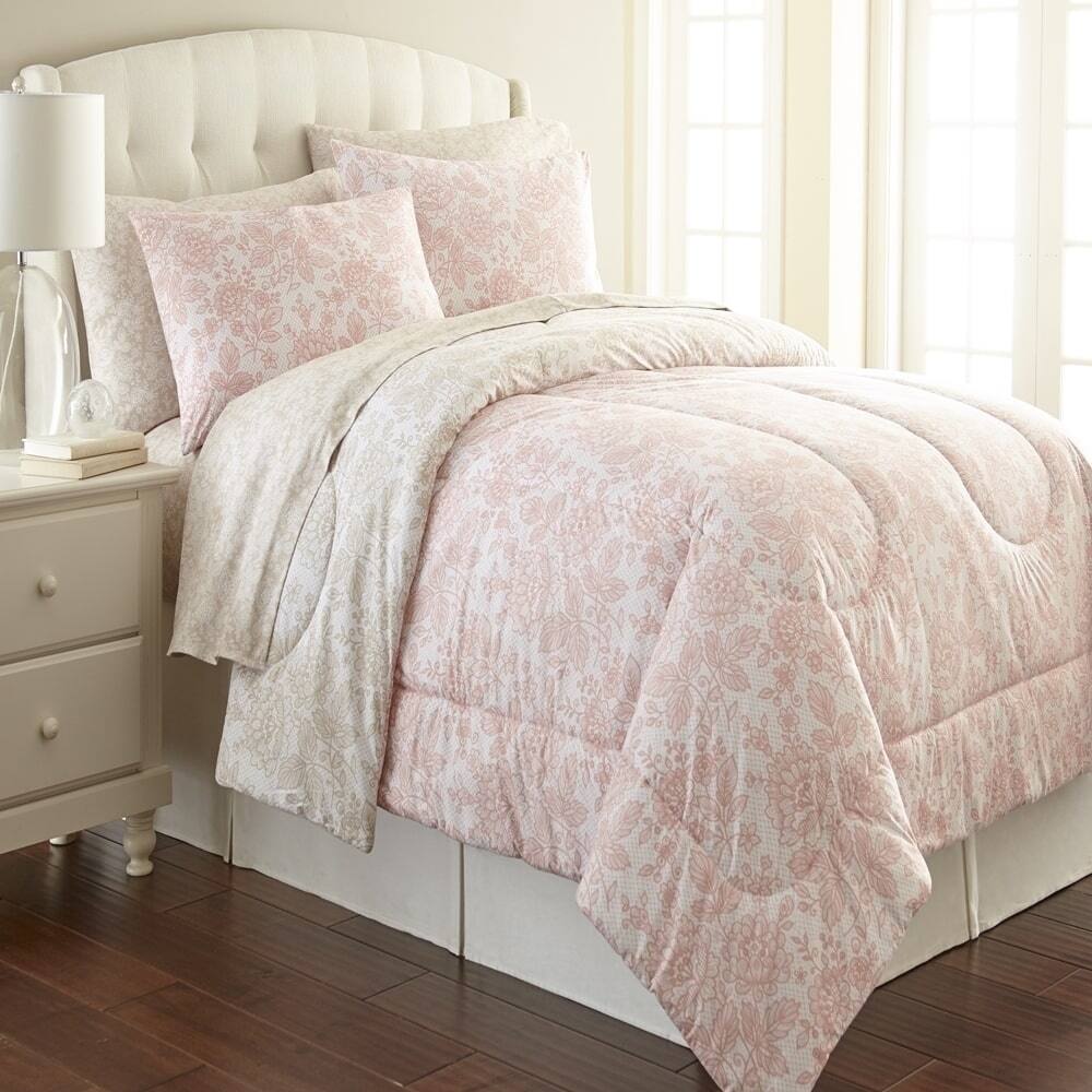 Shavel Micro Flannel Enchantment Rose Printed Comforter Mini Set