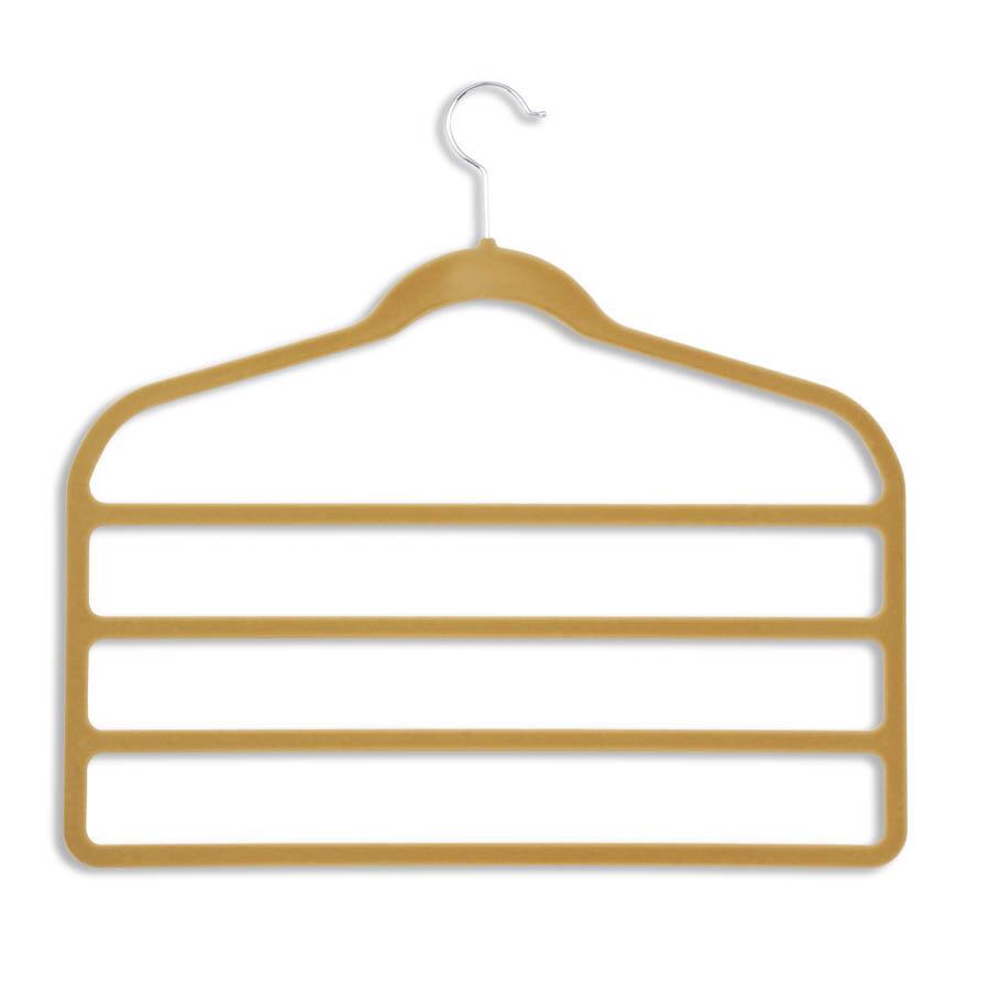 Honey-Can-Do HNGZ01943 Camel Velvet Touch 4-tier Pants Hanger (10-pack)