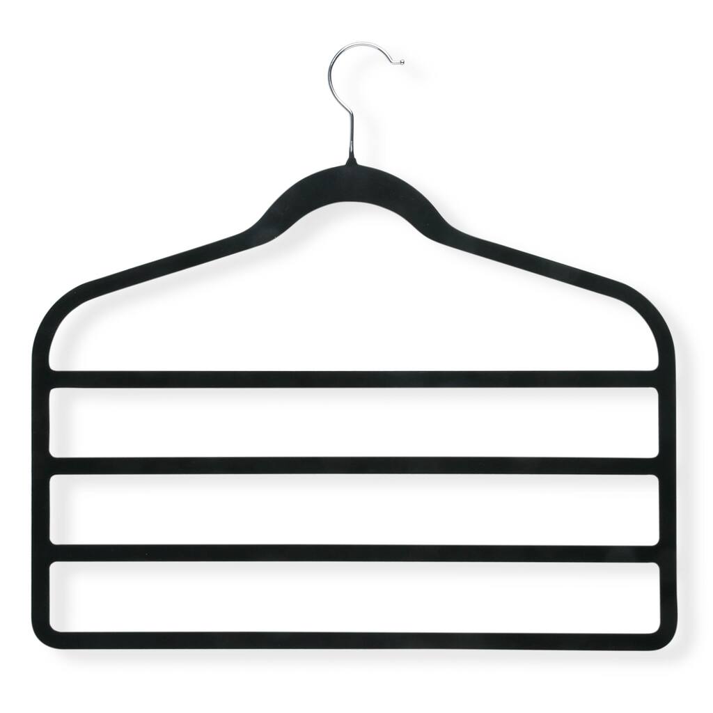 Honey Can Do Black Velvet Touch 4-step Hanger 4-pack
