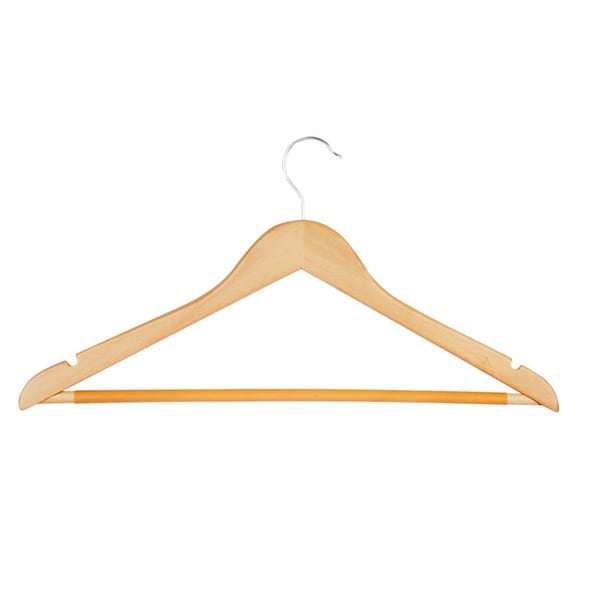 Honey Can Do Maple Basic Suit Hanger with Non slip Bar (8 pack