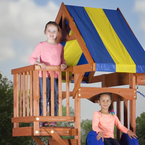 backyard discovery peninsula wooden swing set