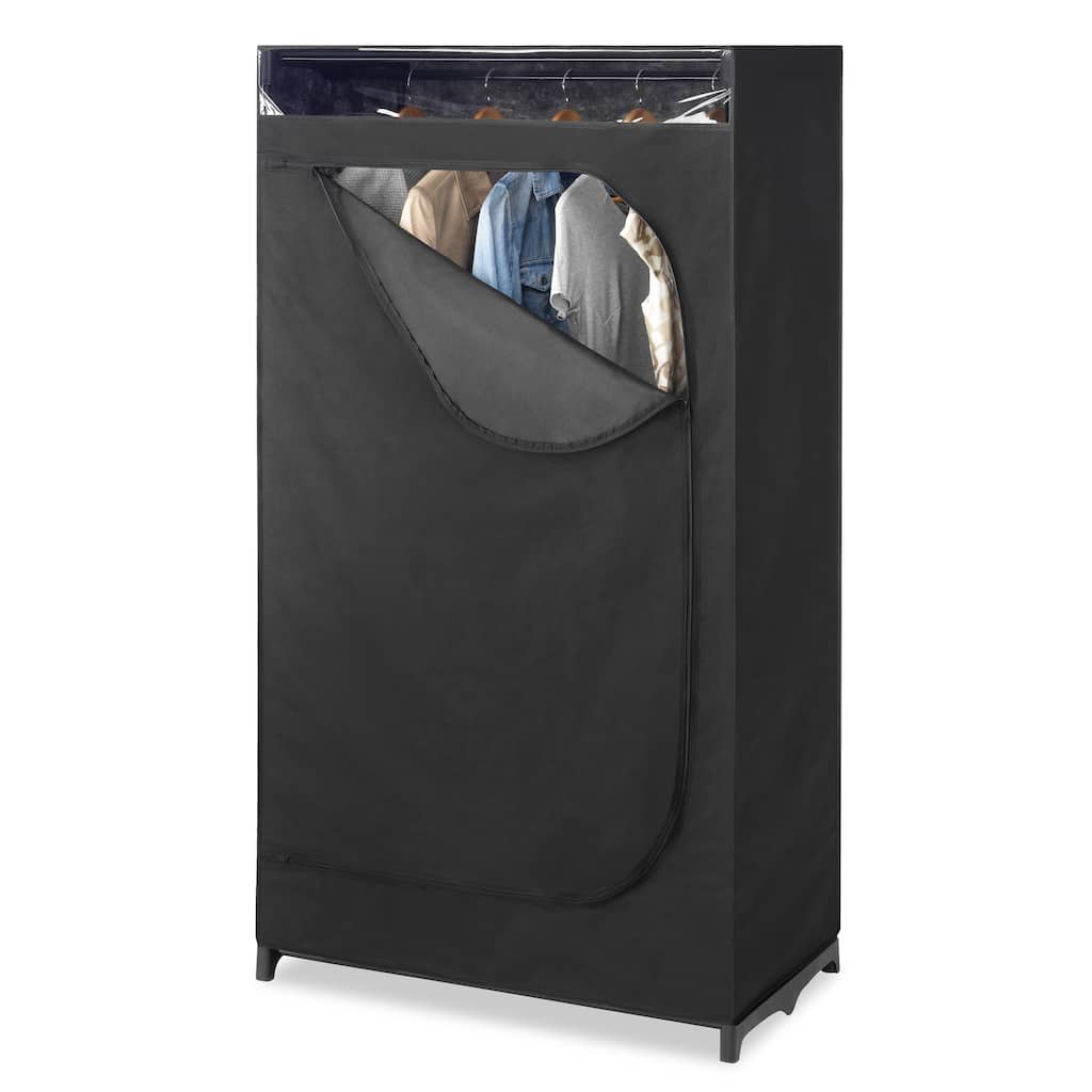 Whitmor Black Portable Clothes Closet with See-through Window
