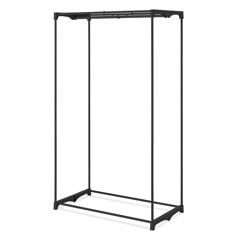 Whitmor Black Portable Clothes Closet with See-through Window