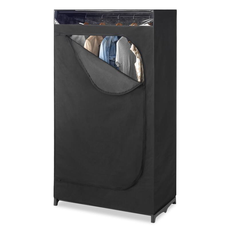Whitmor Black Portable Clothes Closet with See-through Window