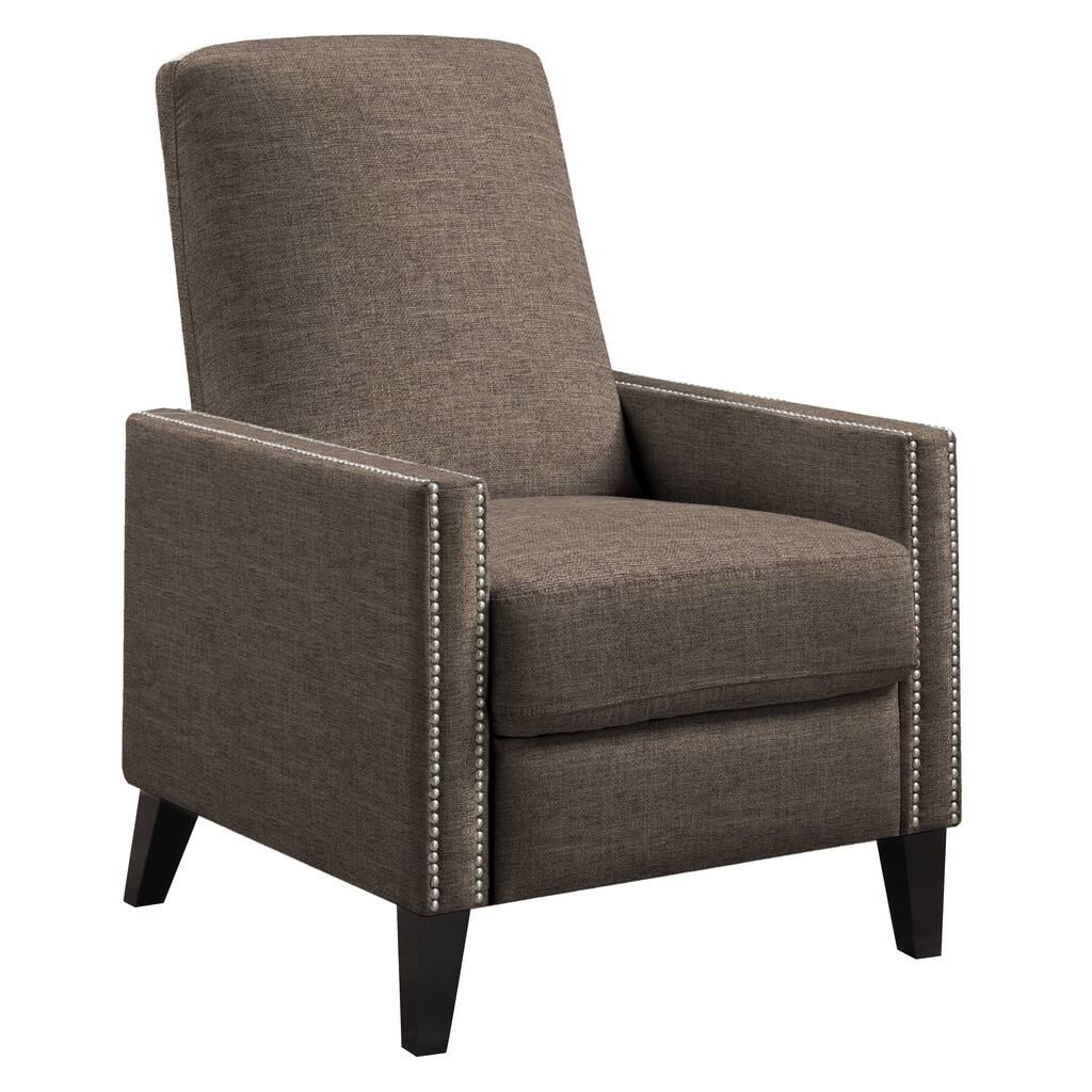Handy Living Lana Chocolate Candy Bar Brown Linen Push Back Recliner