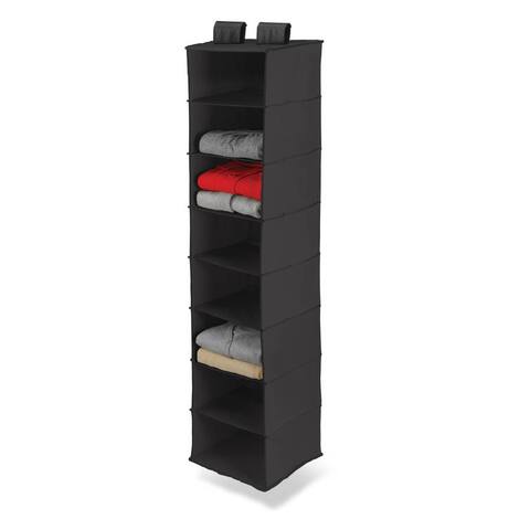 Honey-Can-Do 8 shelf hanging organizer, polyester, black