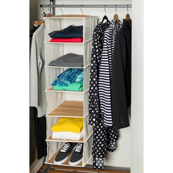 Shop HoneyCanDo 6shelf Bamboo/Natural Hanging Organizer Free