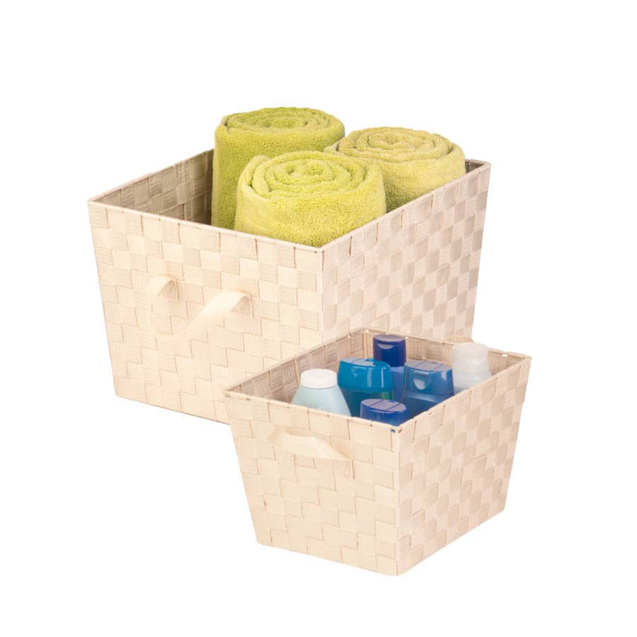 Honey-Can-Do 2-pc woven basket set, creme