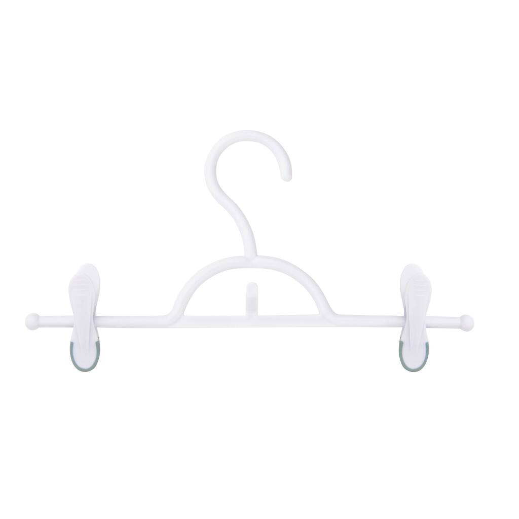 Honey Can Do White Soft Touch Skirt and Pant Hanger with Clips 12-pack