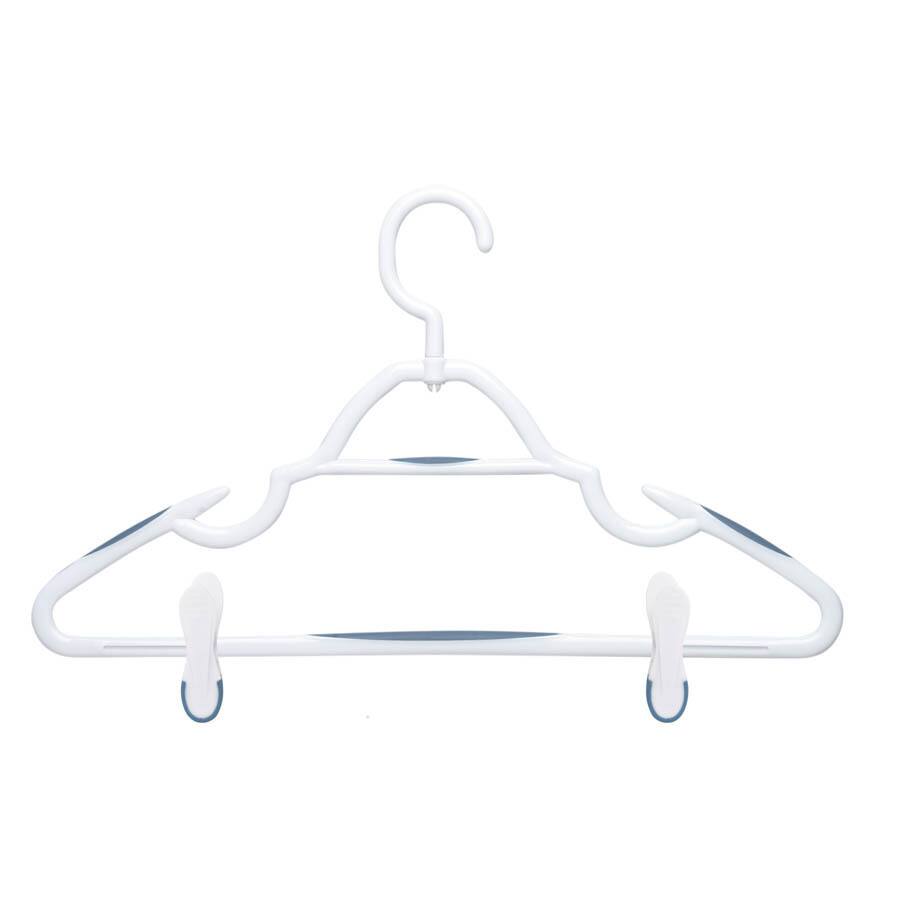 Honey Can Do White/Blue Soft Touch Swivel Hanger with Clips 6-pack