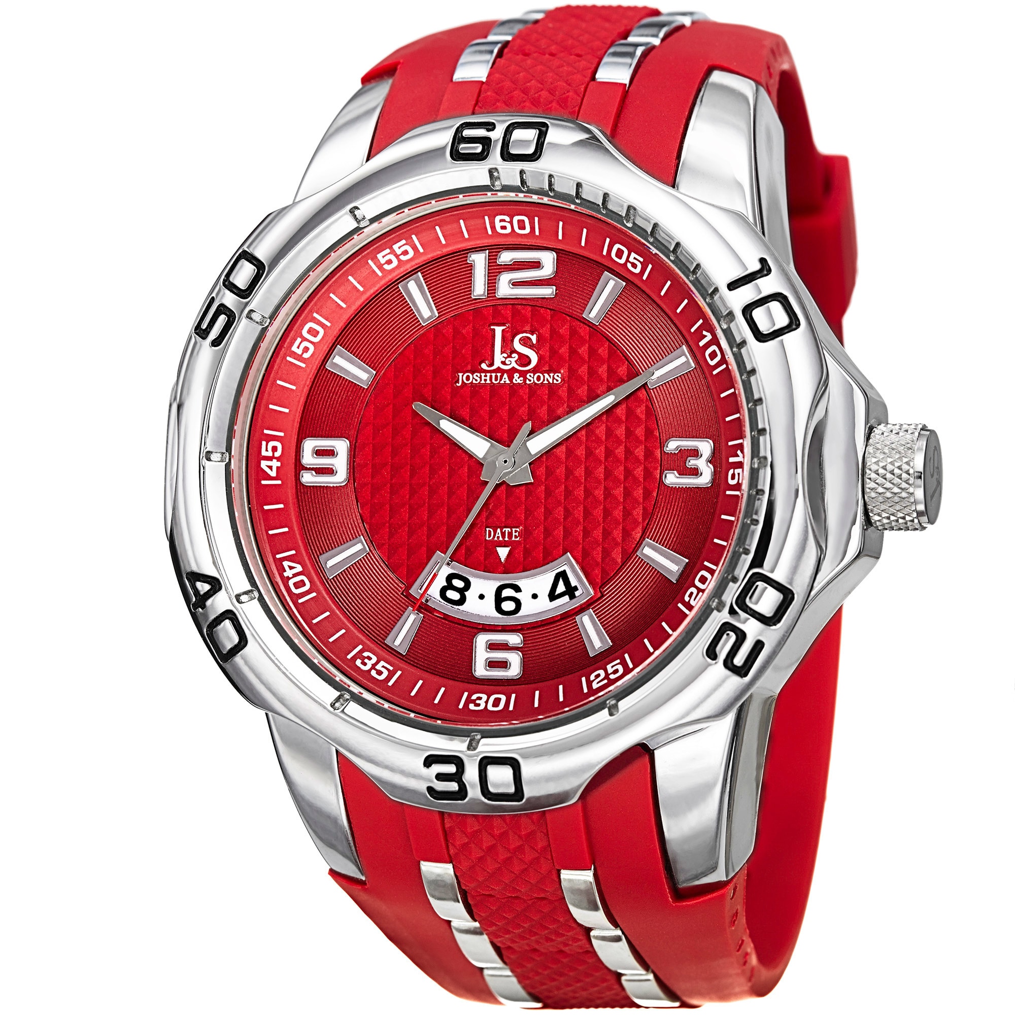 Joshua & Sons Men's Swiss Quartz Diamond Date Strap Watch