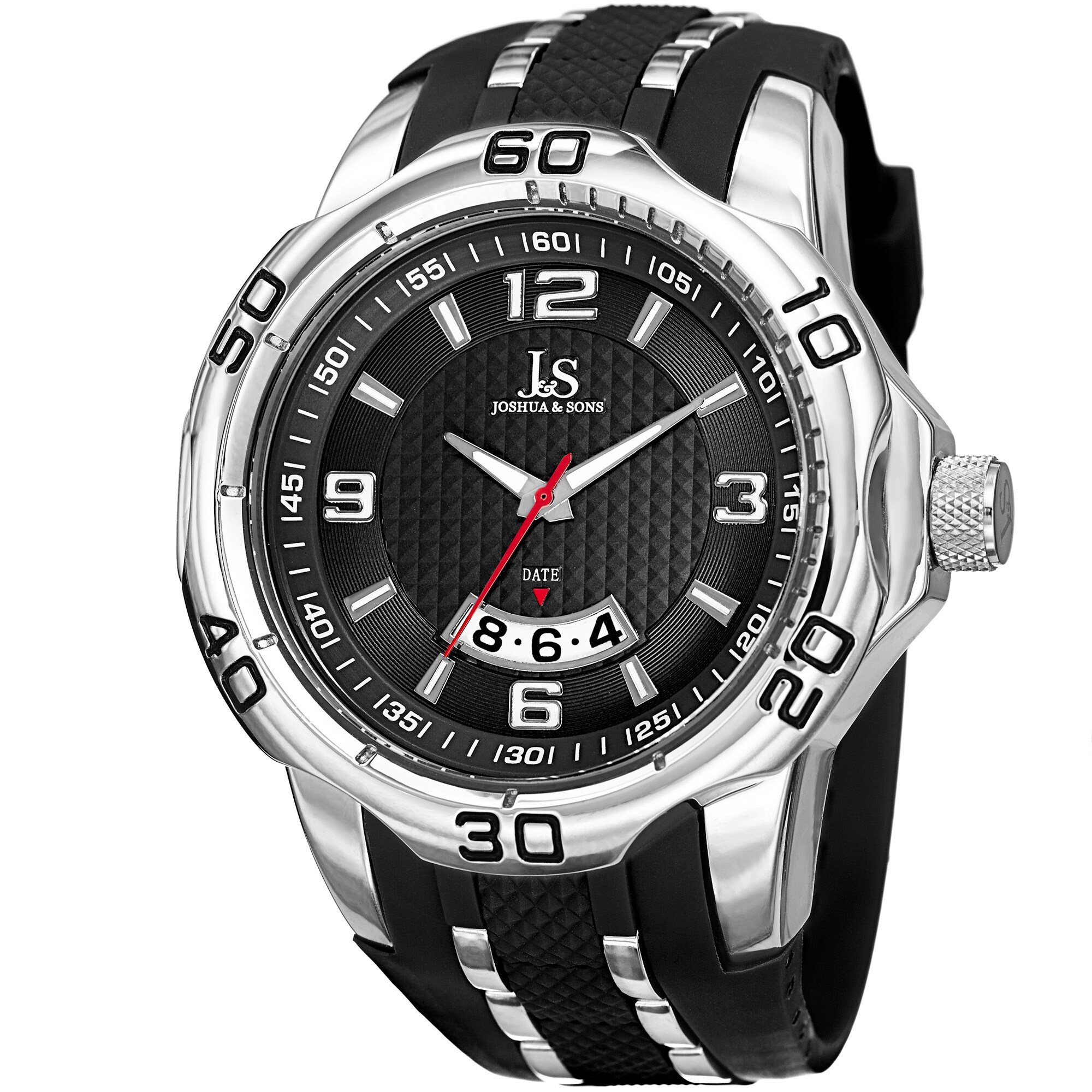 Joseph Simon（ジョセフ・シモン）の 陶磁器（ストーンウェア） Joshua & Sons Men's Swiss Quartz Diamond Date Strap Watch