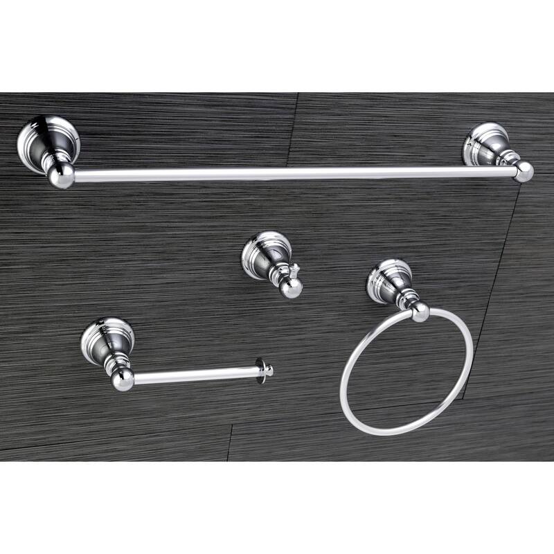 Kingston Brass Classic Polished Chrome 4-piece Bathroom Accessory Set - Silver