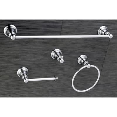 Kingston Brass Classic Polished Chrome 4-piece Bathroom Accessory Set - Silver