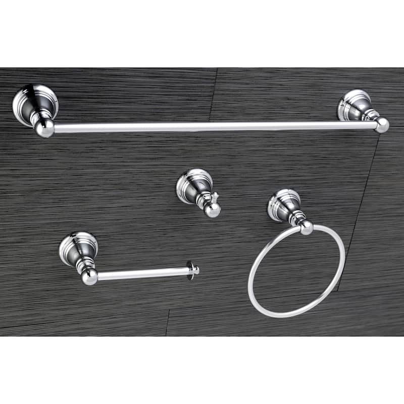 Kingston Brass Classic Polished Chrome 4-piece Bathroom Accessory Set - Silver