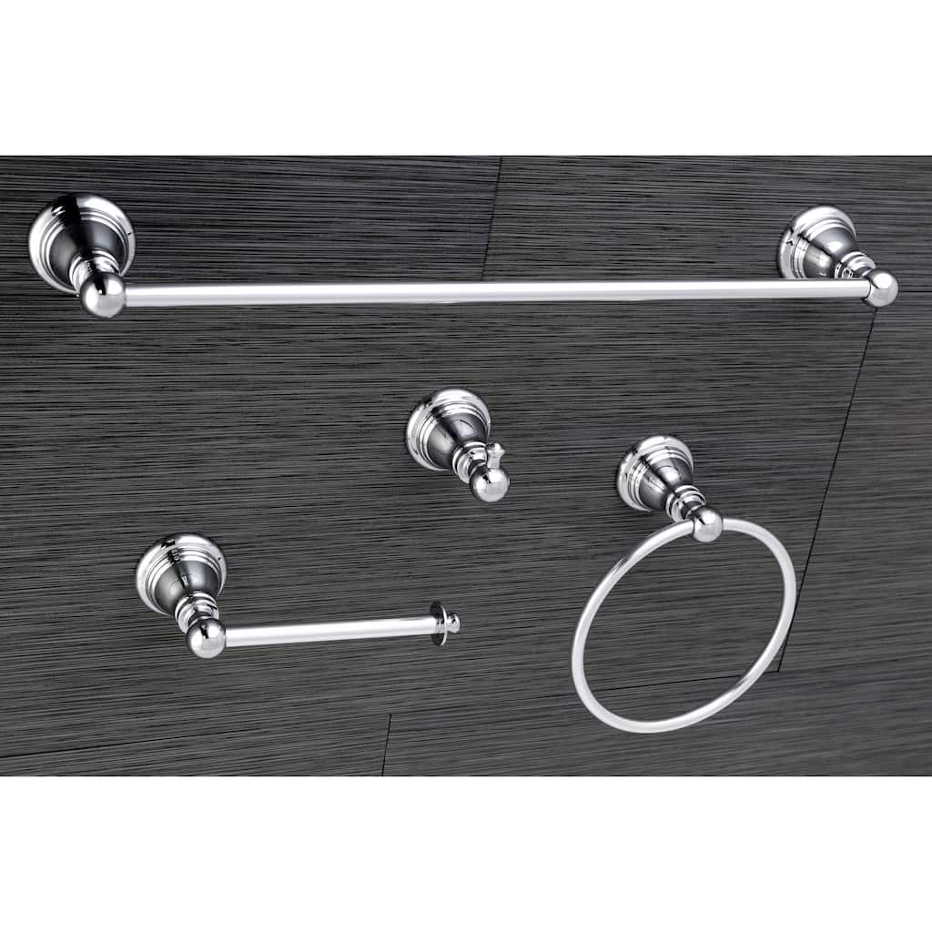 Kingston Brass Classic Polished Chrome 4-piece Bathroom Accessory Set - Silver