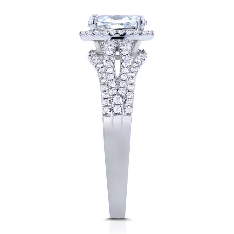 Annello by Kobelli 14k White Gold Certified Oval 1ct TDW Diamond Ring (H, VS2)