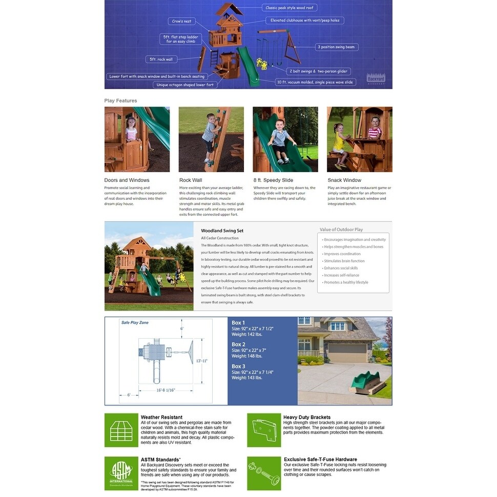 backyard discovery woodland all cedar wood playset swing set
