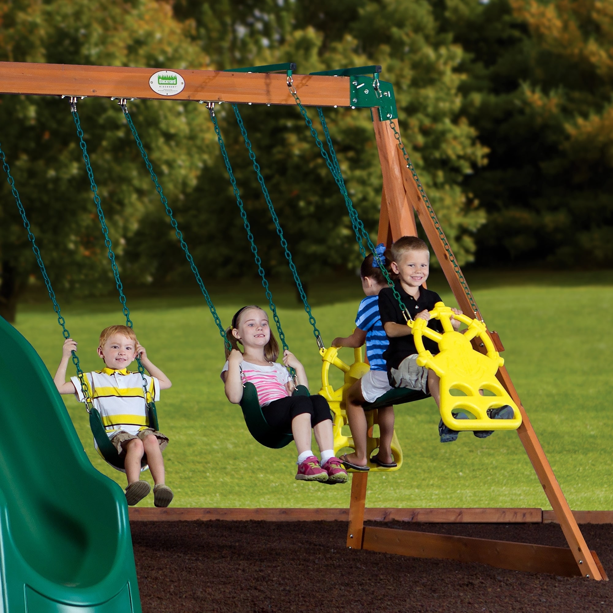 backyard discovery woodland cedar swing set