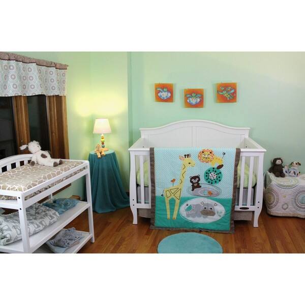 slide 2 of 9, Lolli Living Zig-zag Zoo 4-piece Bedding Set