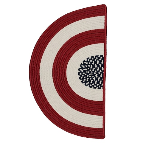 Indoor/ Outdoor Patriotic Red/ White/ Blue Reversible Rug Slice (1'6 x 2'6) - 1'6 x 2'6