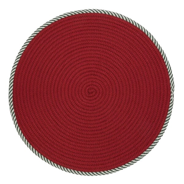 Shop Twisted Round Red Christmas Rug 3' x 3' Round On Sale Free