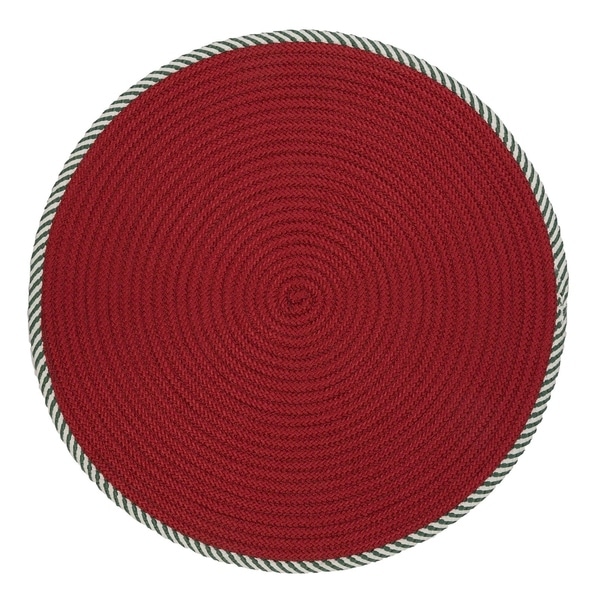 Twisted Stripe Reversible Round Christmas Rug Overstock 10755869