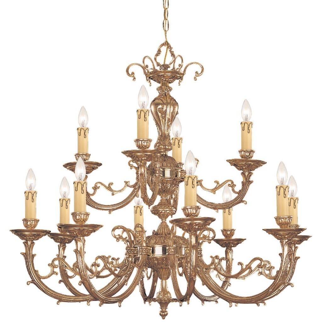 Etta 12-light Olde Brass Chandelier