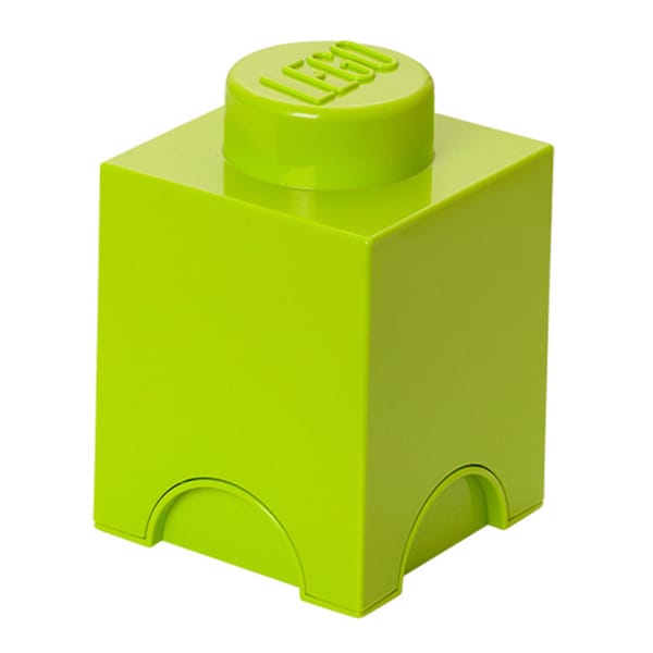 lime green lego storage brick