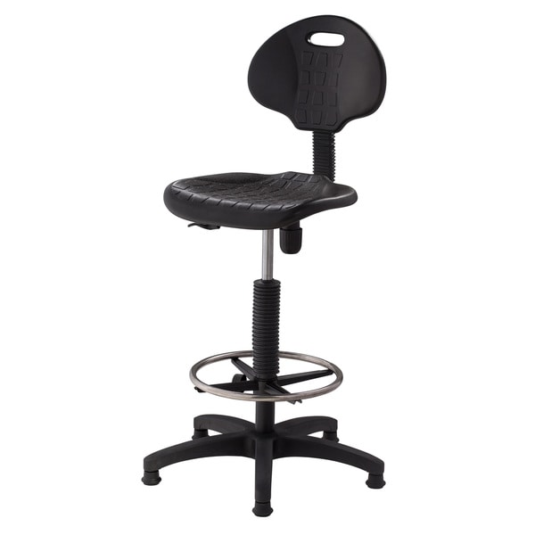 Shop Polyurethane Adjustable Task Stool with Backrest ...